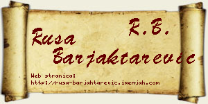 Rusa Barjaktarević vizit kartica